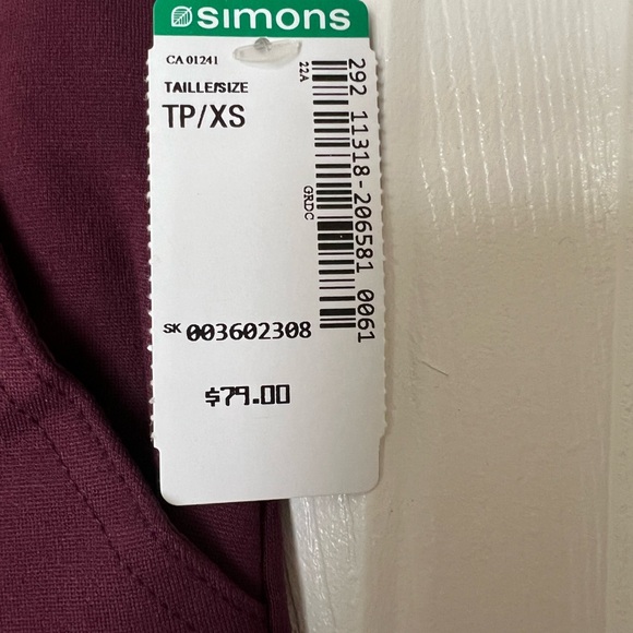 Simons/Icone Burgundy Wide Leg Dress Pants Size XS - Picture 3 of 8